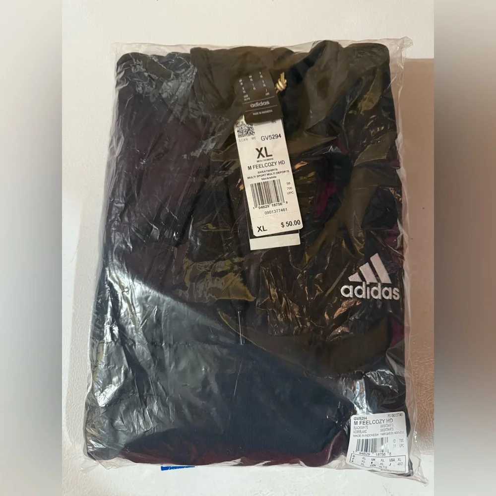 Adidas Men's Black Pullover Hoodie - Picture 4 of 5